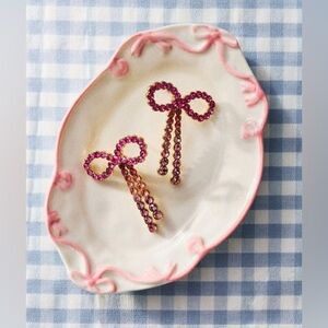 Anthropologie Pink Trinket Jewelry Dish Benedita Bow